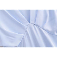 Elegante Vestido de Satén de Verano Cintura A-line para Mujeres 2025 Manga Corta Cuello en V - details 11