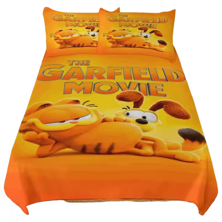 Juego de Ropa de Cama Ligero de 3 Piezas con Estampado 3D Funda de Edredón de Microfibra Garfield - 1