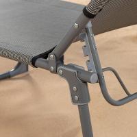 Plegable con Parasol Gris, Antivuelco, Reclinable 3 Posiciones, Material: Acero y textileno, Medidas: 193x53x30cm, Peso máx. soportado 110Kg, Tumbonas Plegables (62288) - details 6