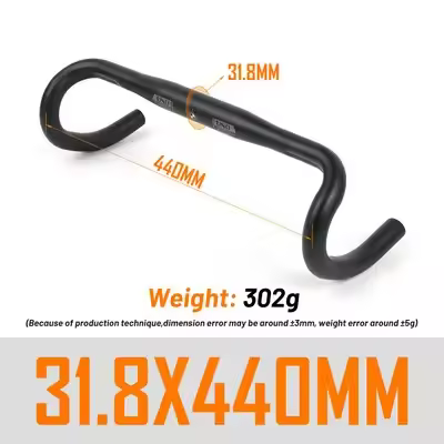 Manillar de Aluminio Mate UNO CR12 Barra de Carretera para Bicicleta de Carreras - 1