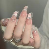 Pack de 24 piezas uñas removibles media y larga manicura parche uñas postizas - details 20