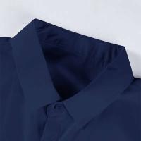 Nueva camisa de negocios de manga corta informal de color sólido para hombre, moda de verano, sin permanente, top cómodo y versátil - details 8
