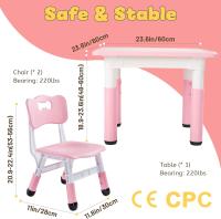 Juego de Mesa y Sillas Ajustables para Niños Fácil de Limpiar Aprobado por CPC y CE Azul - details 45