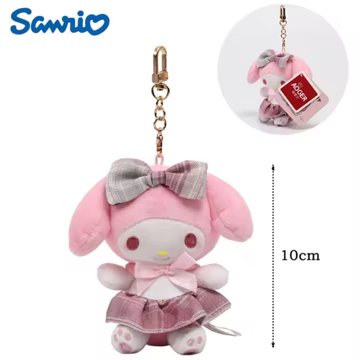 Llavero de juguetes de Peluche Sanrio Original, 5 estilos, fantasía Kuromi My Melody, muñecos de Peluche de dibujos animados, accesorios para bolso, colgantes, regalos - 1