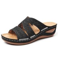 Zapatillas de tacón de cuña para mujer, zapatos de moda de verano - details 4