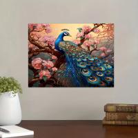 RUOPOTY-pintura por número de pavo real con marco incluido, pintura de animales en números para decoración del hogar, 60x75cm - details 2