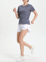 Top deportivo transpirable ultraligero de secado rápido para mujer, Top deportivo de Color sólido para entrenamiento, correr, gimnasio, 2 uds. - details 12