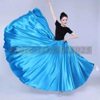 Vestido largo brillante de satén de 360 ​​grados, Tre de bailarines de festivales tradicionales, trajes de baile de tango flamenco gitano femenino - details 11