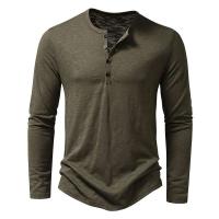 Camiseta 2025, polo Henry de algodón de bambú, camiseta de manga larga a la moda para hombre - details 13