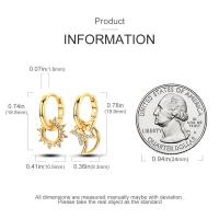 Pendientes de aro circulares de Plata de Ley 925 de Color dorado, pendientes dorados aptos para dijes originales, joyería fina Diy para mujeres a la moda - details 17