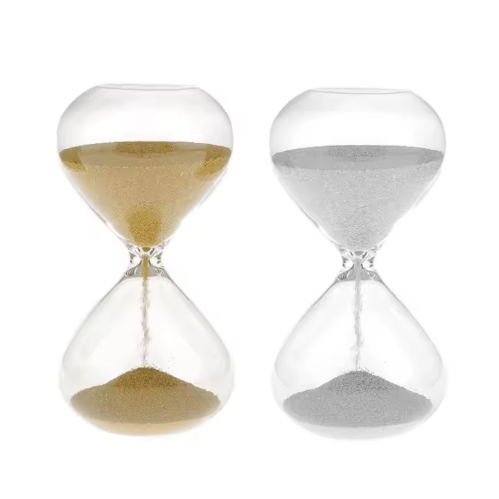 Reloj de arena de 2 piezas y 3 Min, decoración de arena, temporizador, imán, manualidades magnéticas para el hogar y la Oficina, dorado y plateado - 1