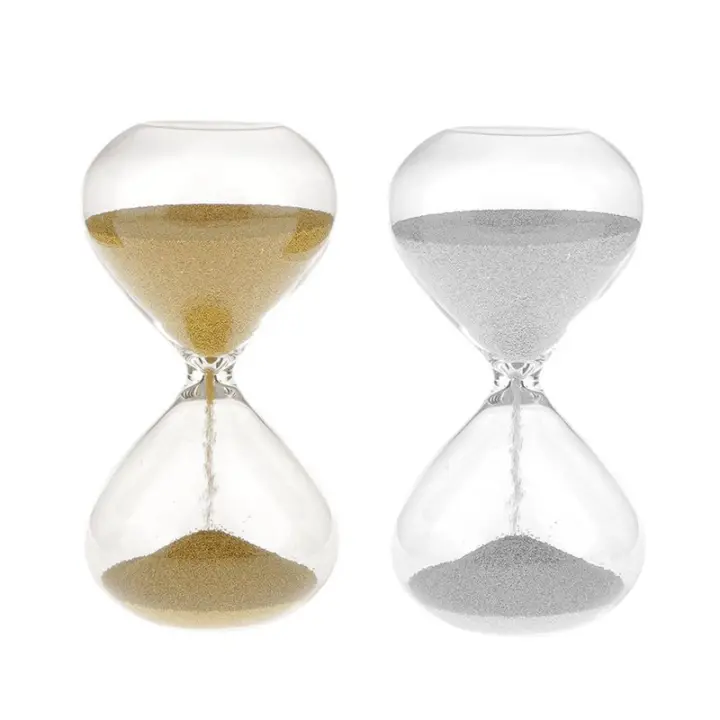 Reloj de arena de 2 piezas y 3 Min, decoración de arena, temporizador, imán, manualidades magnéticas para el hogar y la Oficina, dorado y plateado - 1