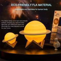Lámpara de noche Saturno con impresión 3D, Luz De Luna con Control remoto táctil, decoración de dormitorio, regalos para niños, 13/16/22cm, 16 colores - details 10