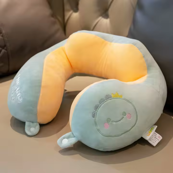 Almohada en forma de U para el cuello con dibujos animados de avión viaje coche reposacabezas fabricada en China - 1