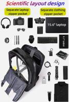 Mochila de viaje de negocios para hombre, puerto de carga USB, bolsillo separado para ordenador portátil, resistente al agua - details 5