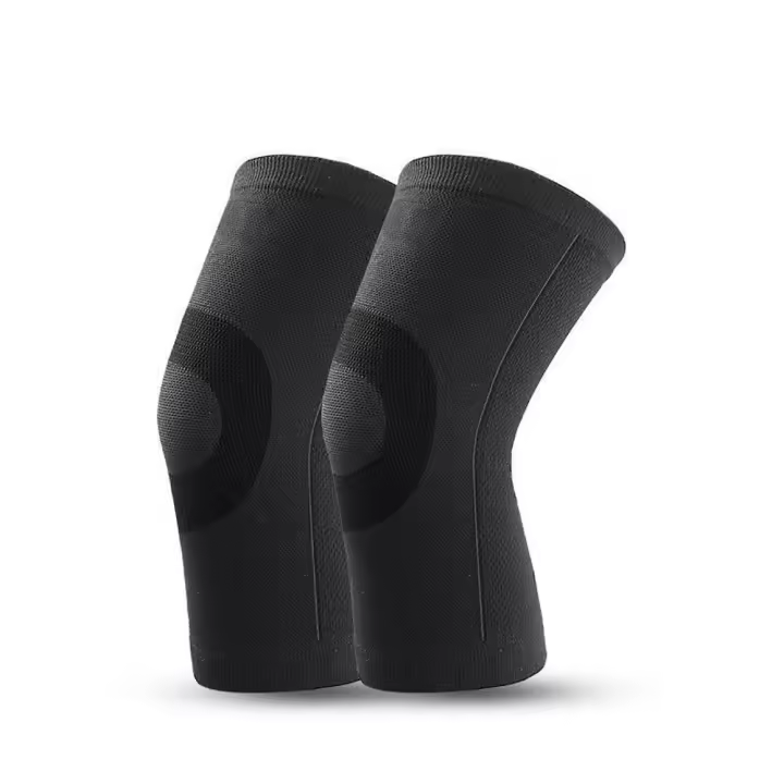 1 par de rodilleras finas de nailon elástico alto, equipo de soporte de protección de seguridad, rodilleras deportivas, rodilleras, calentador de piernas, rodillera - 1