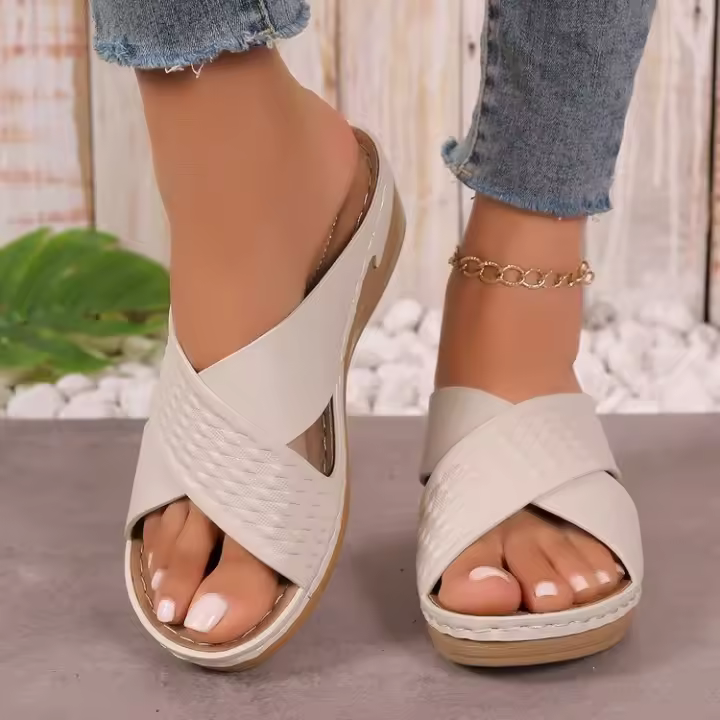 zapatos de zapatilla de tacón de cuña de verano para mujer - 1