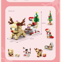 Juego de bloques de construcción 6 en 1 para niños, juguete de ladrillos para armar tren y árbol de Navidad, con luz, para regalo de Navidad - details 4