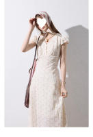 Vestido floral del sur de Francia, estilo de vacaciones de verano en el campo para mujer, mono de manga corta, falda larga con tirantes - details 21