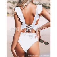 Traje de baño con cuello en V con traje de baño con cordones y borde con volantes - details 8