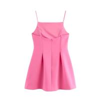 Elegante Vestido de Verano 2025 Estilo Simple con Correas de Spaghetti Rosa - details 1