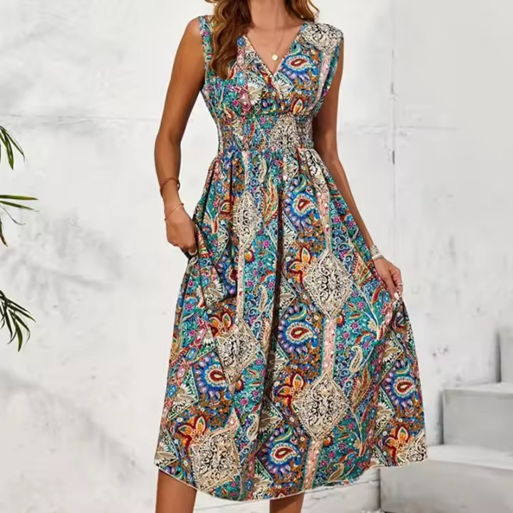 Vestido informal de verano para mujer, vestidos estampados a la moda para mujer - 1