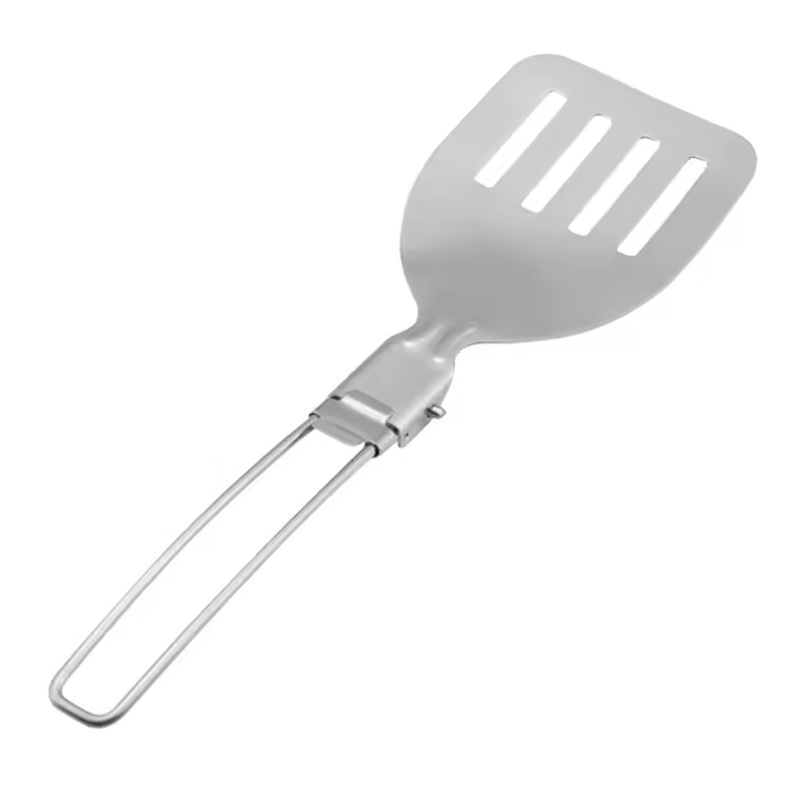 Espátula de acero inoxidable para acampar, vajilla ligera plegable, utensilios de cocina para senderismo, Bushcraft - 1