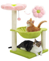 PAWZ-Pequeño árbol para gatos, torre linda con postes rascadores de sisal para gatos pequeños, hamaca grande para gatos - details 19