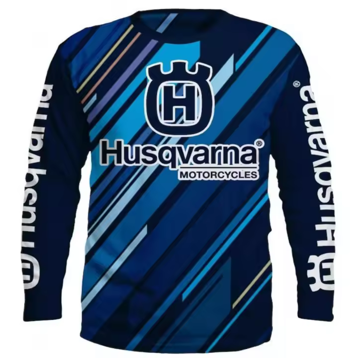 Camisa de manga larga Husqvarna |   Ropa impresa en 3D |   Diseño texturizado único |   Moda unisex - 1