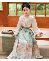 Nuevo conjunto de cara de caballo para niñas del 1 de junio, Hanfu de estilo chino, disfraz antiguo para niños, estilos de primavera y otoño, media falda para - details 4
