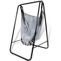 Silla Hamaca Colgante con Soporte, Columpio con Conjines, Carga Máxima 100 kg, para Interior y Exterior Beige - details 7