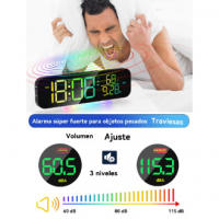 Despertador con Vibración Súper Fuerte Pantalla Digital LED Grande Luz Nocturna - details 3