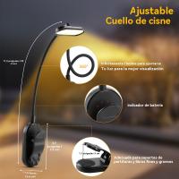 Nuevo clip libro luz lectura escritorio lámpara aprendizaje ojo lámpara LED tres colores oscurecimiento plegable creativa noche luz usb carga - details 13