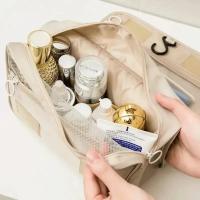 Bolsa de viaje de gran capacidad, bolsa de almacenaje para maquillaje portátil impermeable, bolsa organizadora de artículos de tocador, bolsa multifuncional para baño - details 3