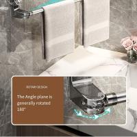 Barra de toalla retráctil con ventosa, soporte para toallas de baño montado en la pared sin perforación, drenaje giratorio, barra de toallero individual para ducha - details 6