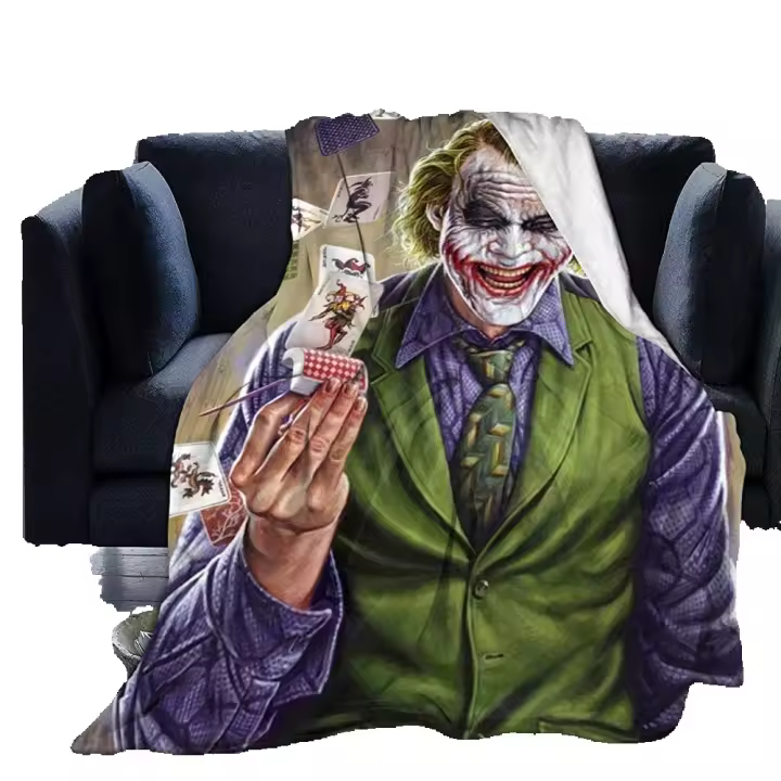 Wuyuzi8-Manta de franela ligera, The Dark Knight Joker, manta cálida de terciopelo Ultra suave para cama de Halloween, sala de estar, oficina, escuela, cama, Couch-X122 - 1