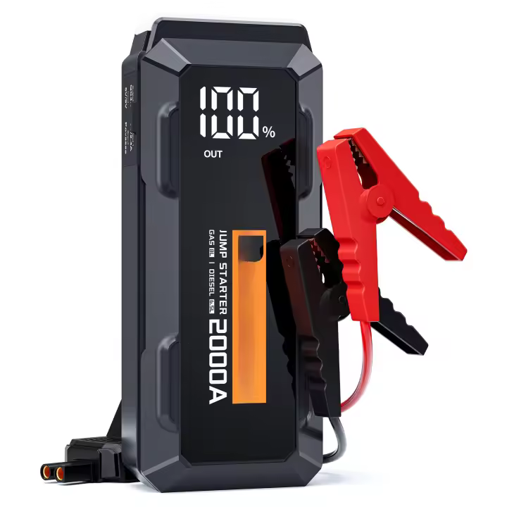 Arrancador de batería de pico Povasee 2000A portátil hasta 8L de gasolina o motor diésel de 6,5L - 1