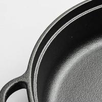 Sartén de hierro fundido duradera de 22/25 cm antiadherente y gruesa con tapa, doble asa, wok de hierro para cocina de gas e inducción. - details 23