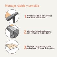 Estructura de Planchas de Acero 30x30mm con Patas Tubo de Acero Pintura Epoxy Gris Marco de Cama - details 22
