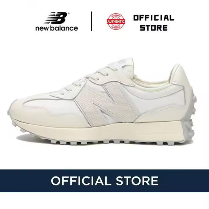 【100% Original】d 327 zapatillas deportivas NB zapatos para correr de cuero ligero para hombres y mujeres- apliques blancos y negros LETEN - 1