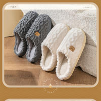 Zapatillas de algodón para mujer otoño e invierno nuevo interior hogar antideslizante hogar pareja zapatillas de lana invierno para hombre - details 16