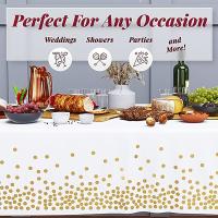 Mantel de Mesa Desechable Dorado con Punto Ideal para Barbacoa, Fiesta, Cena Fina - details 0