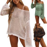 Túnica Boho de Punto de Crochet para Mujer Cuello Redondo Longo Cubierta de Traje de Baño de Playa - details 1