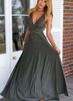 Vestido largo con vendaje sexy y espalda cruzada con múltiples correas y uso multidireccional - details 13