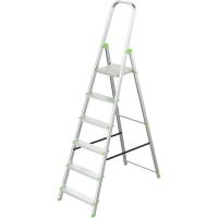 Plegable Marca Española Aluminio 6 peldaños con Gancho Pared Multiusos Antislizante Ligera y Resistente Doméstica Fácil Transporte - details 0