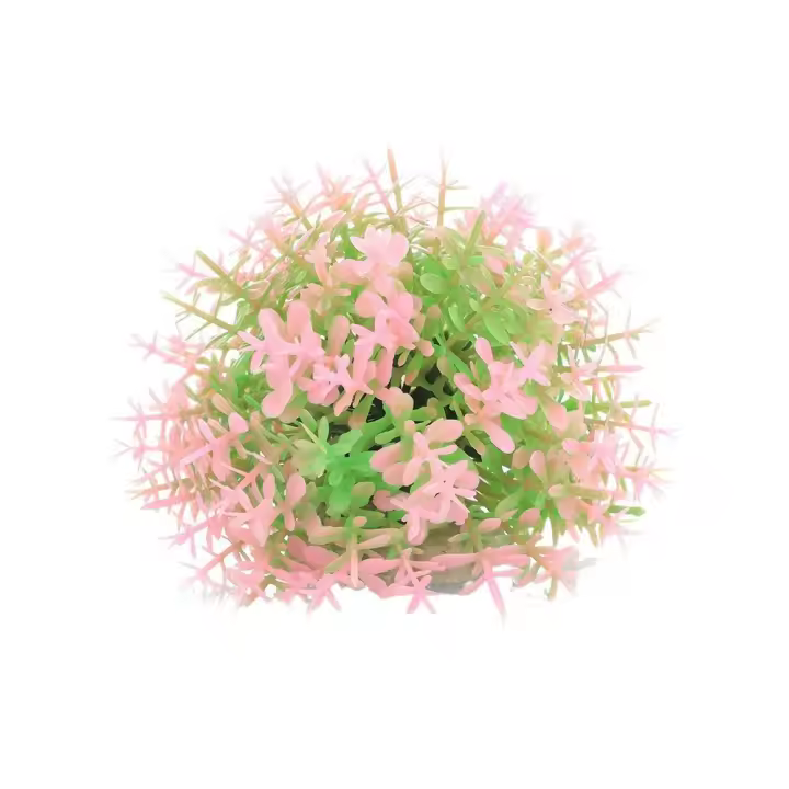 Bola de plantas acuáticas de simulación creativa, bola de hierba de agua de plástico de 9cm, plantas acuáticas artificiales realistas para pecera - 1
