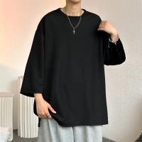 Camiseta sencilla de estilo japonés de Hong Kong para hombre, ropa holgada de manga corta para perder peso, verano - details 5