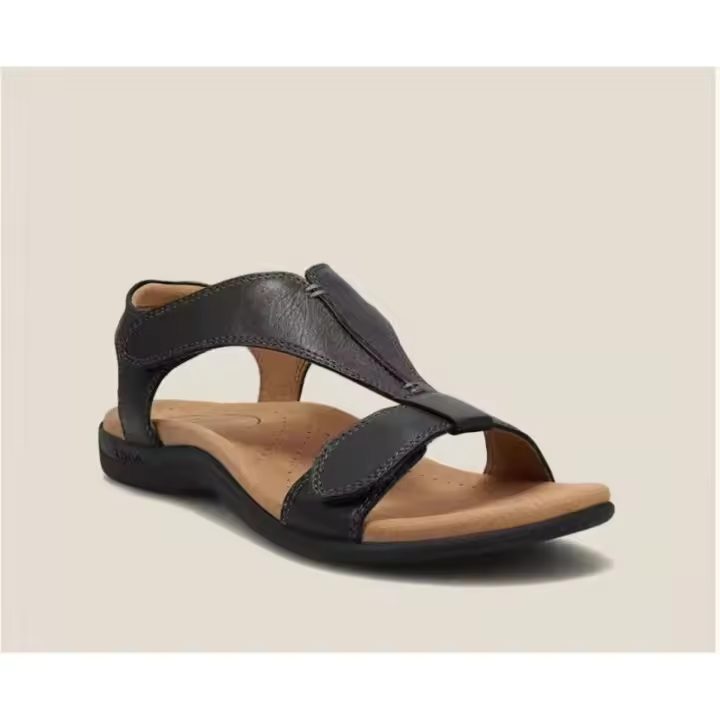 Sandalias de nuevo estilo en stock, talla grande, plataforma gruesa con tacón de cuña, zapatos de mujer con hebilla de velcro y boca de pez. - 1