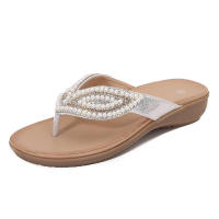 Sandalia Primavera 2025 Nuevas sandalias de mujer grandes con diamantes de agua planos y cabeza redonda - details 3