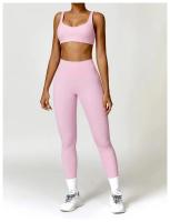 Conjunto de Yoga para Mujer de Cintura Alta Secado Rápido para Correr Fitness 2 Piezas Traje Deportivo sin Mangas de Nylon con Lining - details 21